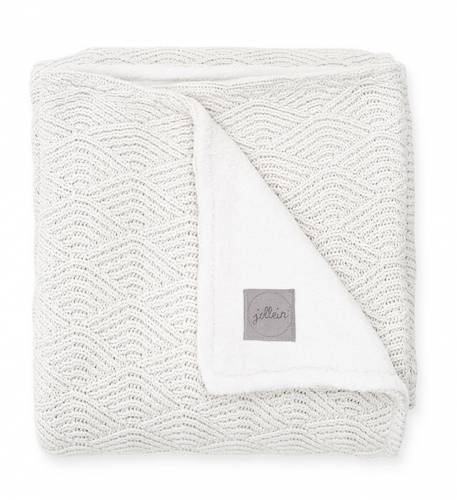 JOLLEIN Blanket 100x150 River Knit - Cream white/Coral fleece